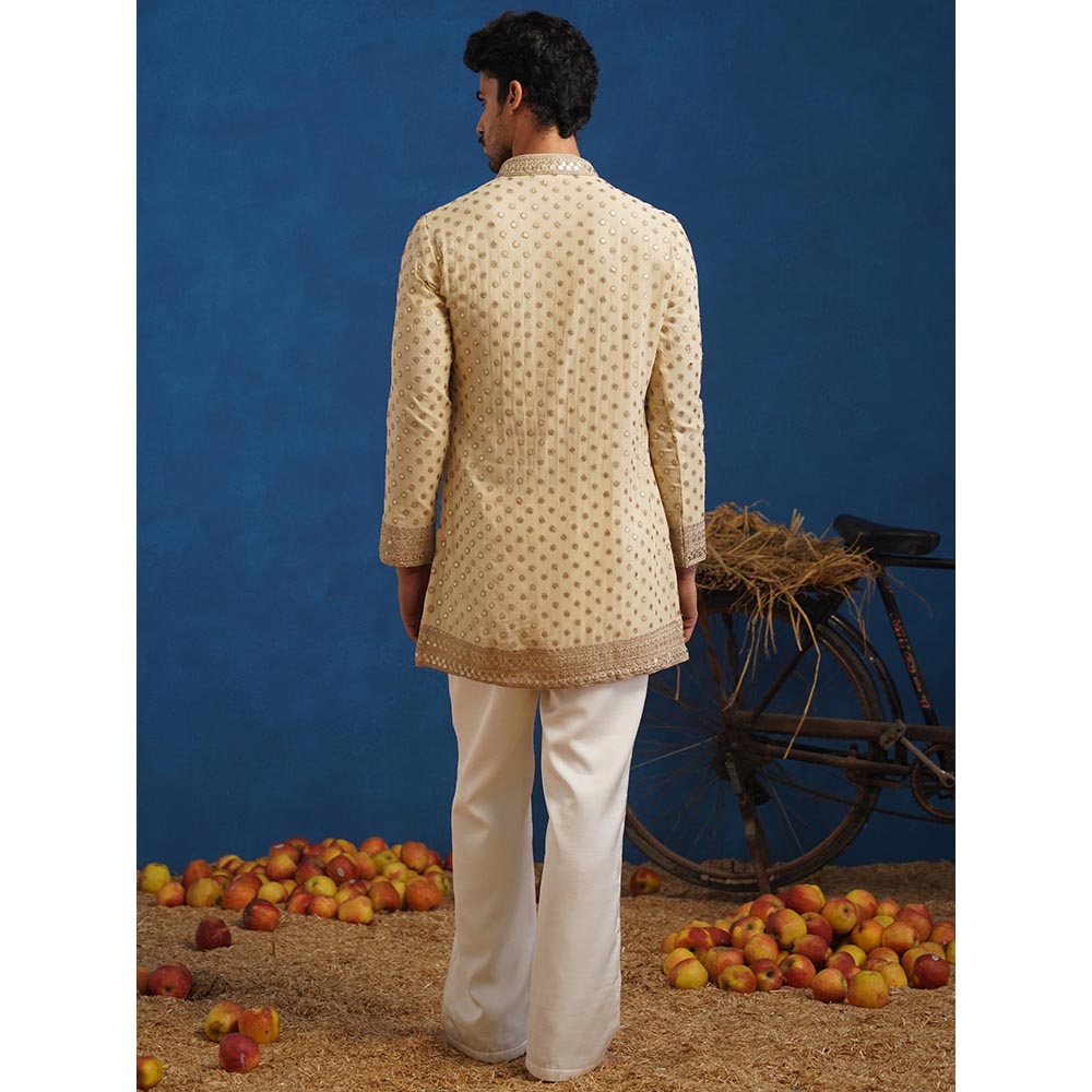 KALPRAAG Polka Cream Short Kurta With Pant