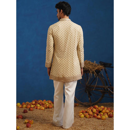 KALPRAAG Polka Cream Short Kurta With Pant