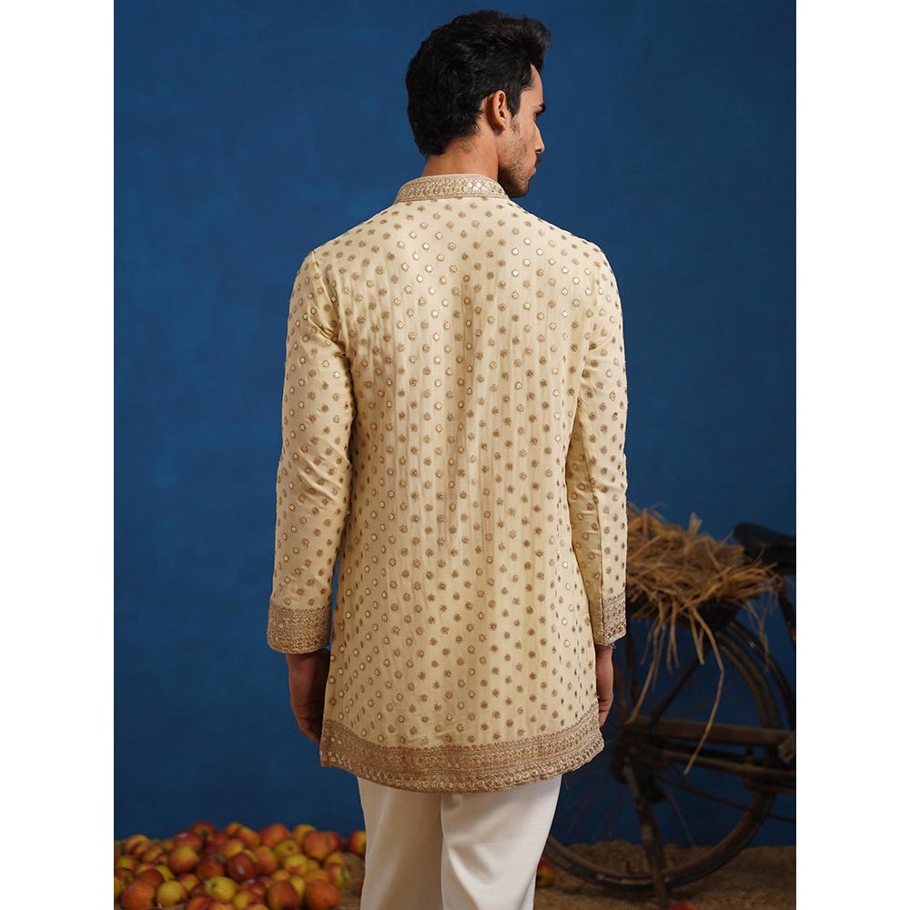 KALPRAAG Polka Cream Short Kurta With Pant