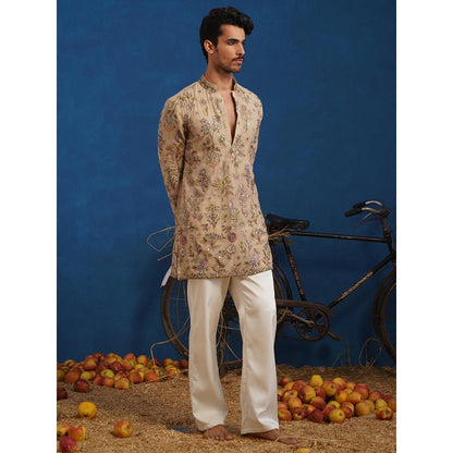 KALPRAAG Rehaan Beige Short Kurta With Pant