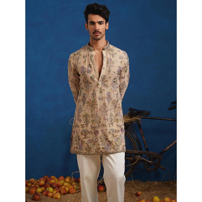 KALPRAAG Rehaan Beige Short Kurta With Pant