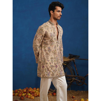 KALPRAAG Rehaan Beige Short Kurta With Pant