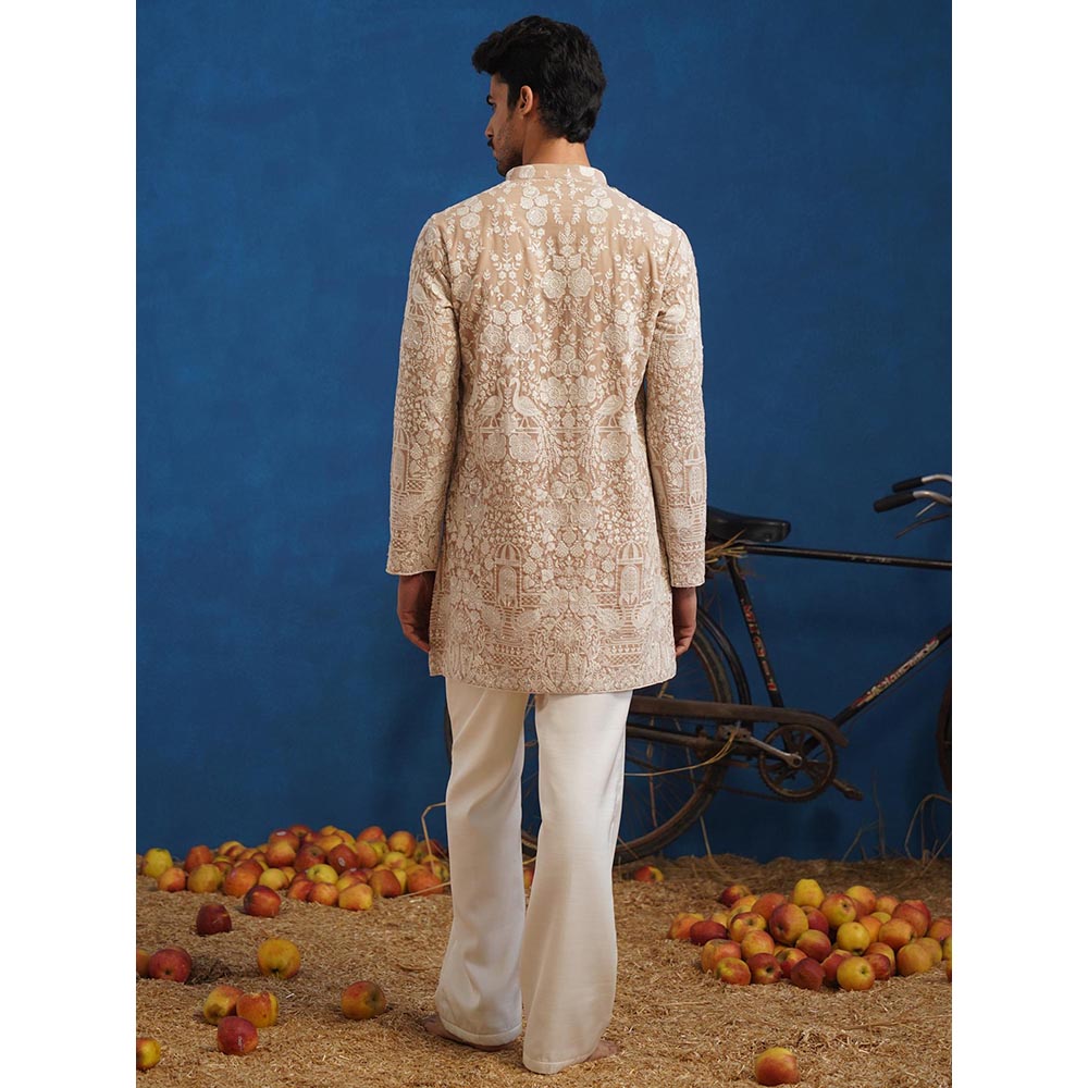 KALPRAAG Mayuresh Beige Short Kurta With Pant