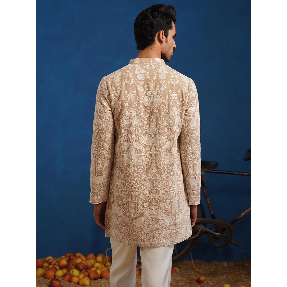 KALPRAAG Mayuresh Beige Short Kurta With Pant