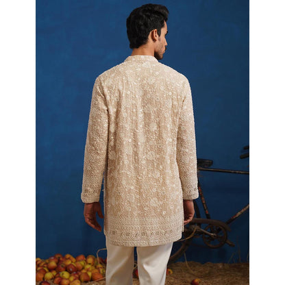 KALPRAAG Divit Cut dana Beige Short Kurta With Pant