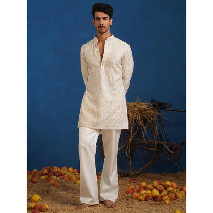 KALPRAAG Arush Cream Short Kurta With Pant
