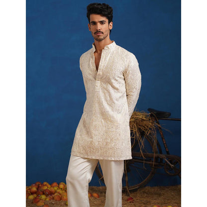 KALPRAAG Arush Cream Short Kurta With Pant