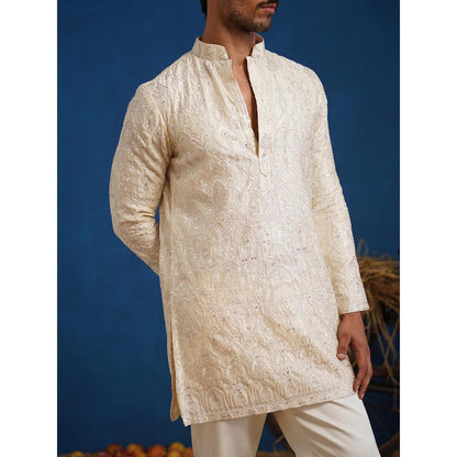 KALPRAAG Arush Cream Short Kurta With Pant