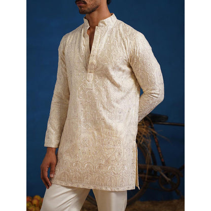 KALPRAAG Arush Cream Short Kurta With Pant