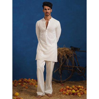 KALPRAAG Pravin White Short Kurta With Pant