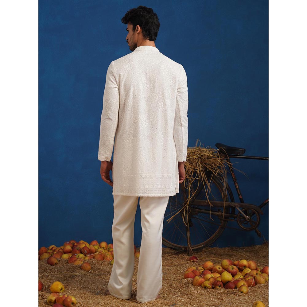 KALPRAAG Pravin White Short Kurta With Pant