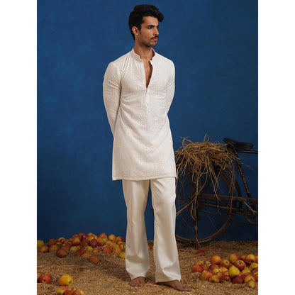 KALPRAAG Pravin White Short Kurta With Pant