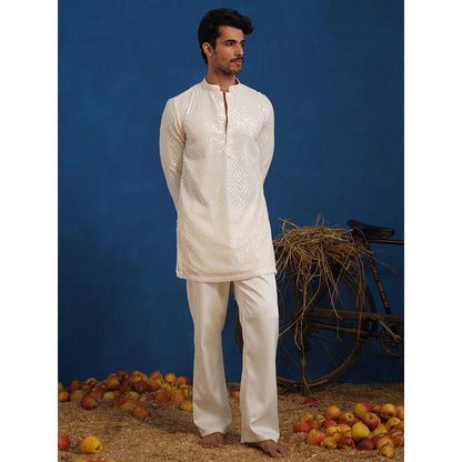 KALPRAAG Samarth Ivory Short Kurta With Pant