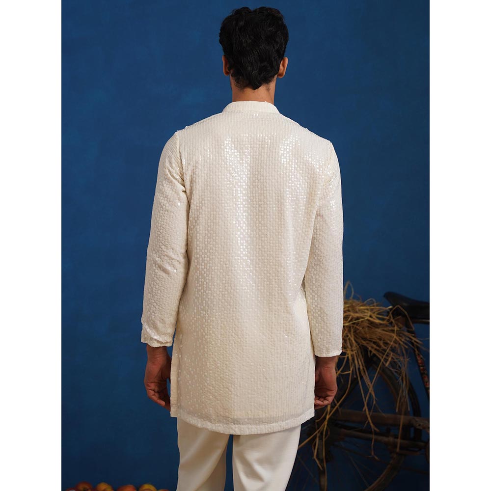 KALPRAAG Samarth Ivory Short Kurta With Pant