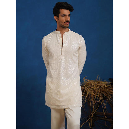 KALPRAAG Samarth Ivory Short Kurta With Pant