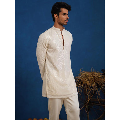 KALPRAAG Samarth Ivory Short Kurta With Pant