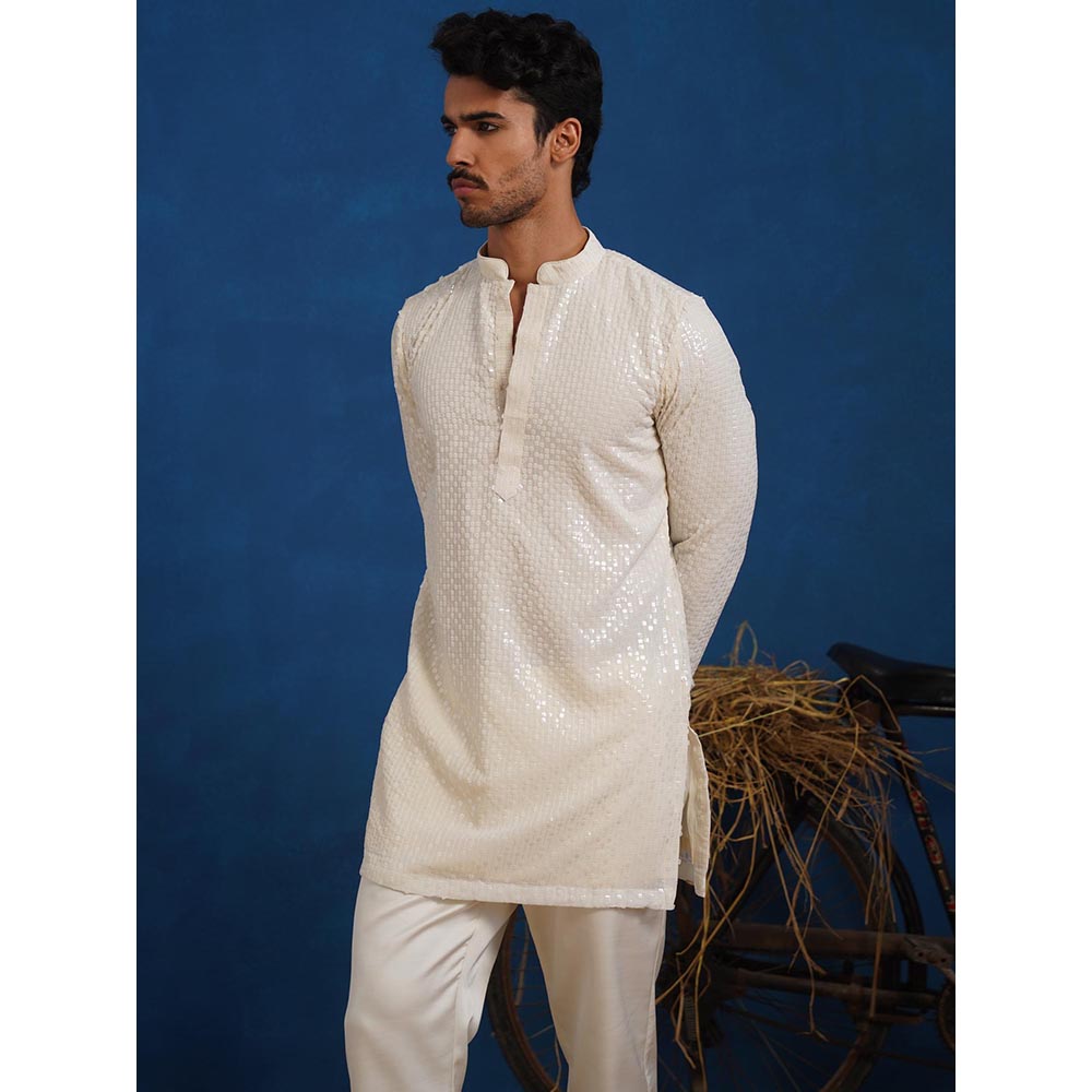 KALPRAAG Samarth Ivory Short Kurta With Pant