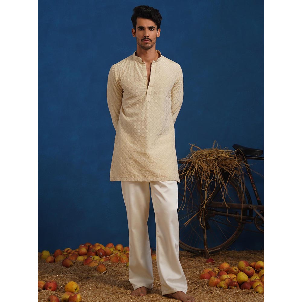 KALPRAAG Udayan Beige Short Kurta With Pant