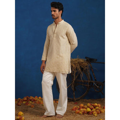 KALPRAAG Udayan Beige Short Kurta With Pant
