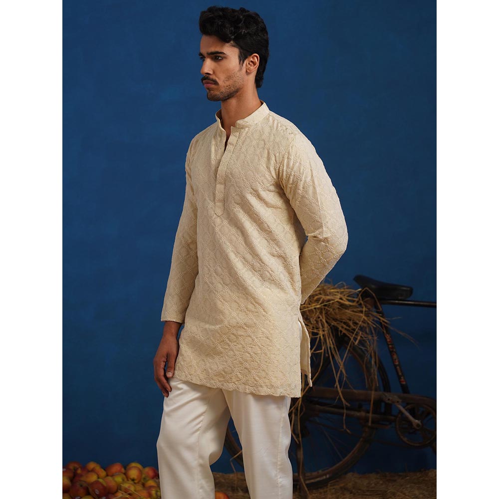 KALPRAAG Udayan Beige Short Kurta With Pant
