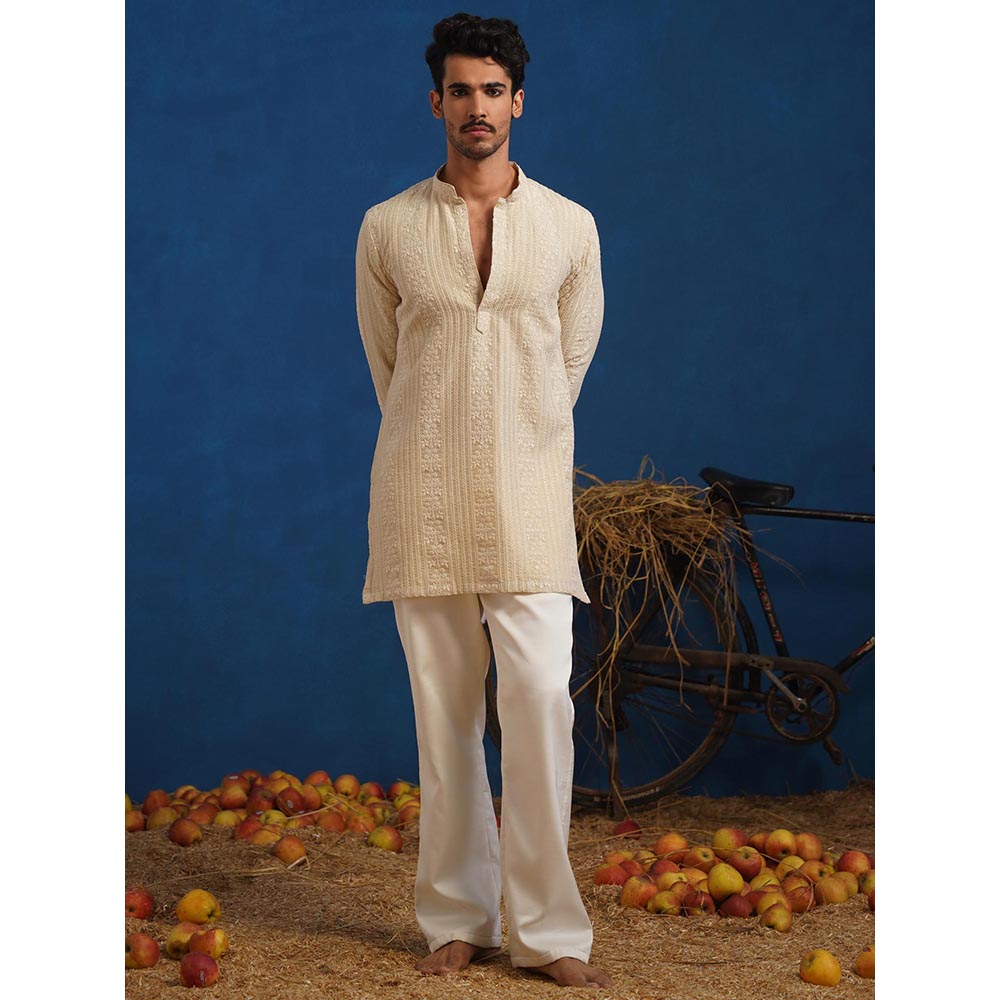 KALPRAAG Daksh Beige Short Kurta With Pant
