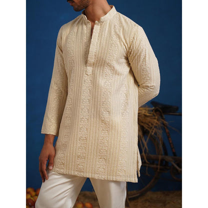 KALPRAAG Daksh Beige Short Kurta With Pant