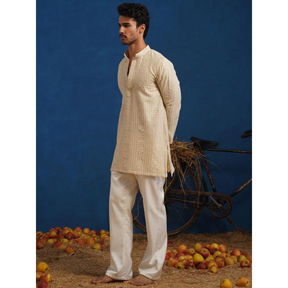 KALPRAAG Daksh Beige Short Kurta With Pant
