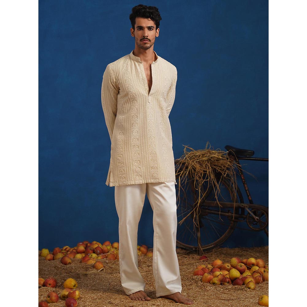 KALPRAAG Daksh Beige Short Kurta With Pant