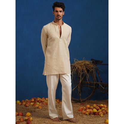 KALPRAAG Daksh Beige Short Kurta With Pant