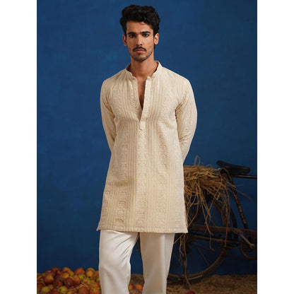 KALPRAAG Daksh Beige Short Kurta With Pant