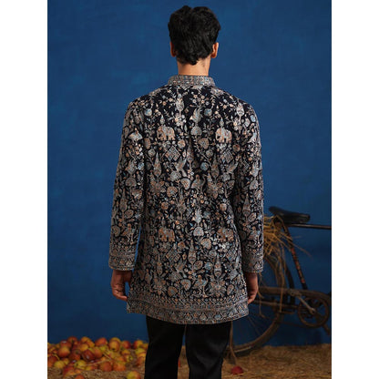 KALPRAAG Omkar Blue Short Kurta With Pant