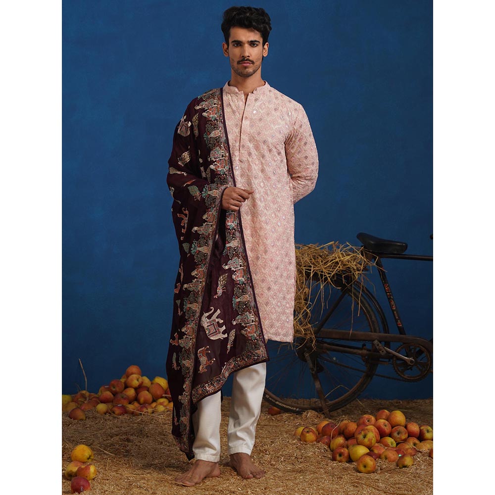 KALPRAAG Zafar Pink Kurta With Pant And Dupatta