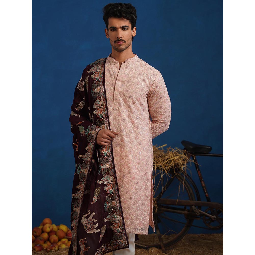 KALPRAAG Zafar Pink Kurta With Pant And Dupatta