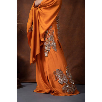 Kanika Verma Marina Drape Dress with Cape (Set of 2)