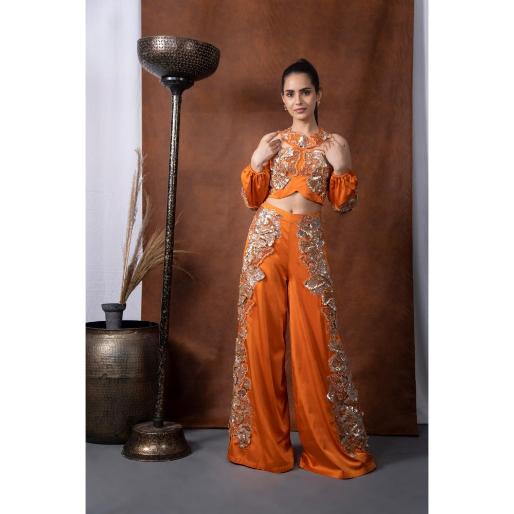 Kanika Verma Arabian Embellished Halter Neck Co-Ord (Set of 2)