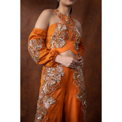 Kanika Verma Arabian Embellished Halter Neck Co-Ord (Set of 2)