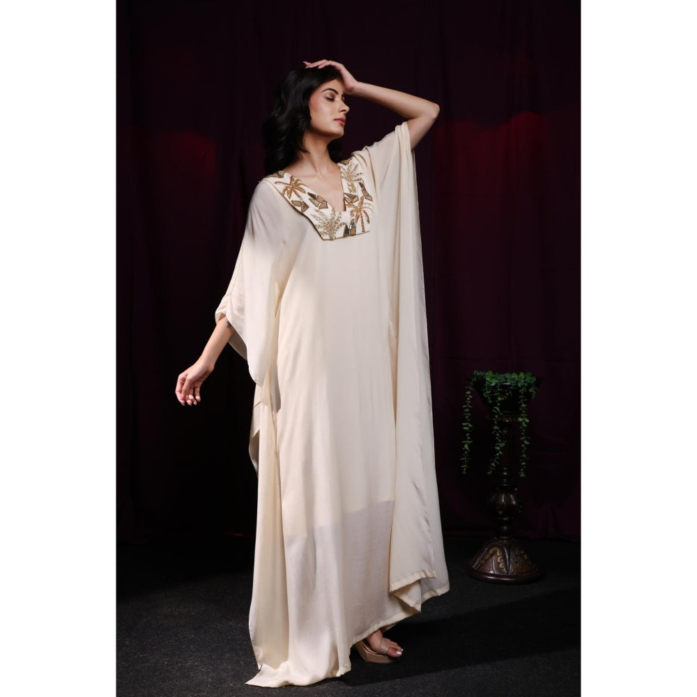 Kanika Verma Ivory Kaftan Dress
