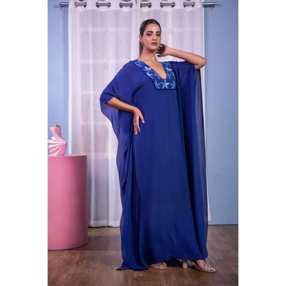 Kanika Verma Blue Flowy Starfish Kaftan Dress