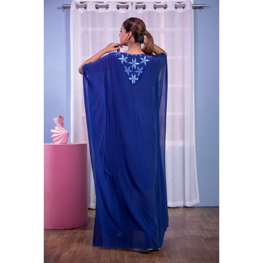 Kanika Verma Blue Flowy Starfish Kaftan Dress