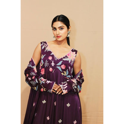 Kanika Verma Vasant Embroidered Kurta with Pant and Jacket (Set of 3)