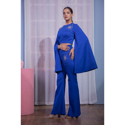 Kanika Verma Blue Crop Top with Pant (Set of 2)