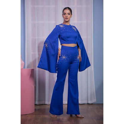Kanika Verma Blue Crop Top with Pant (Set of 2)