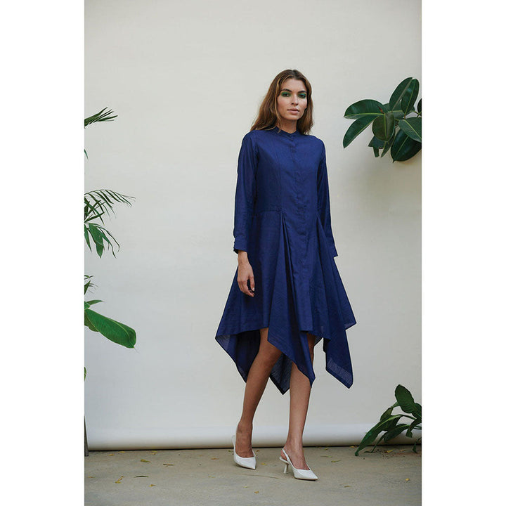Kanelle Lily Solid Navy Blue Dress