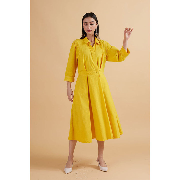 Kanelle Eleanor Yellow Solid Dress