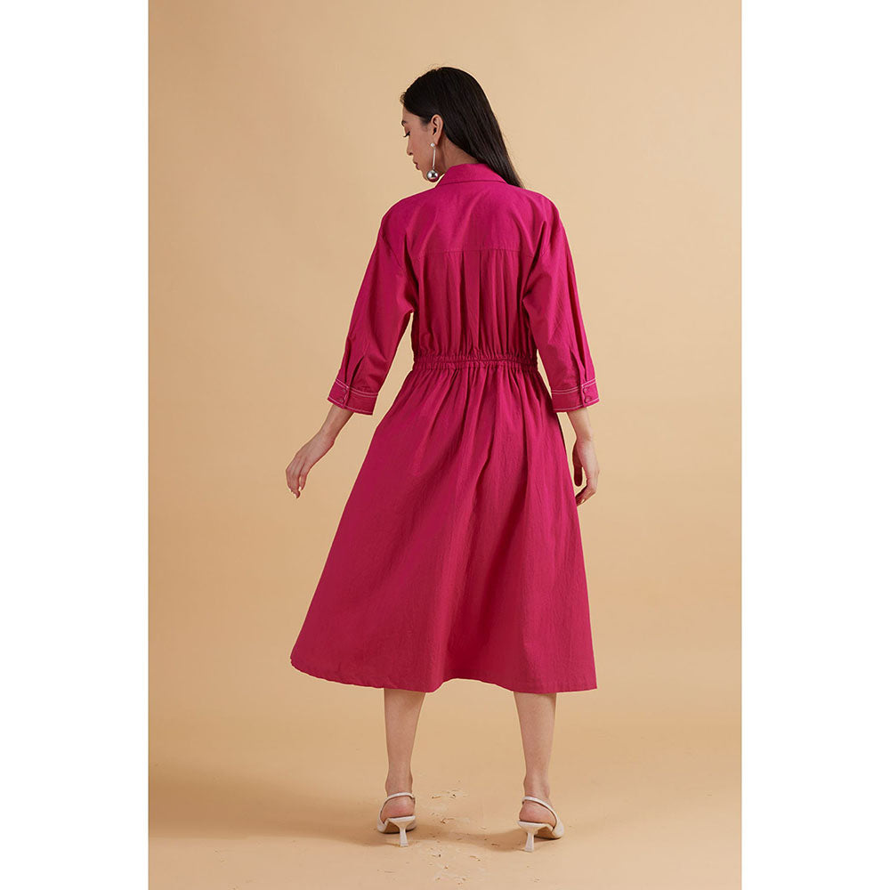 Kanelle Eleanor Pink Solid Dress