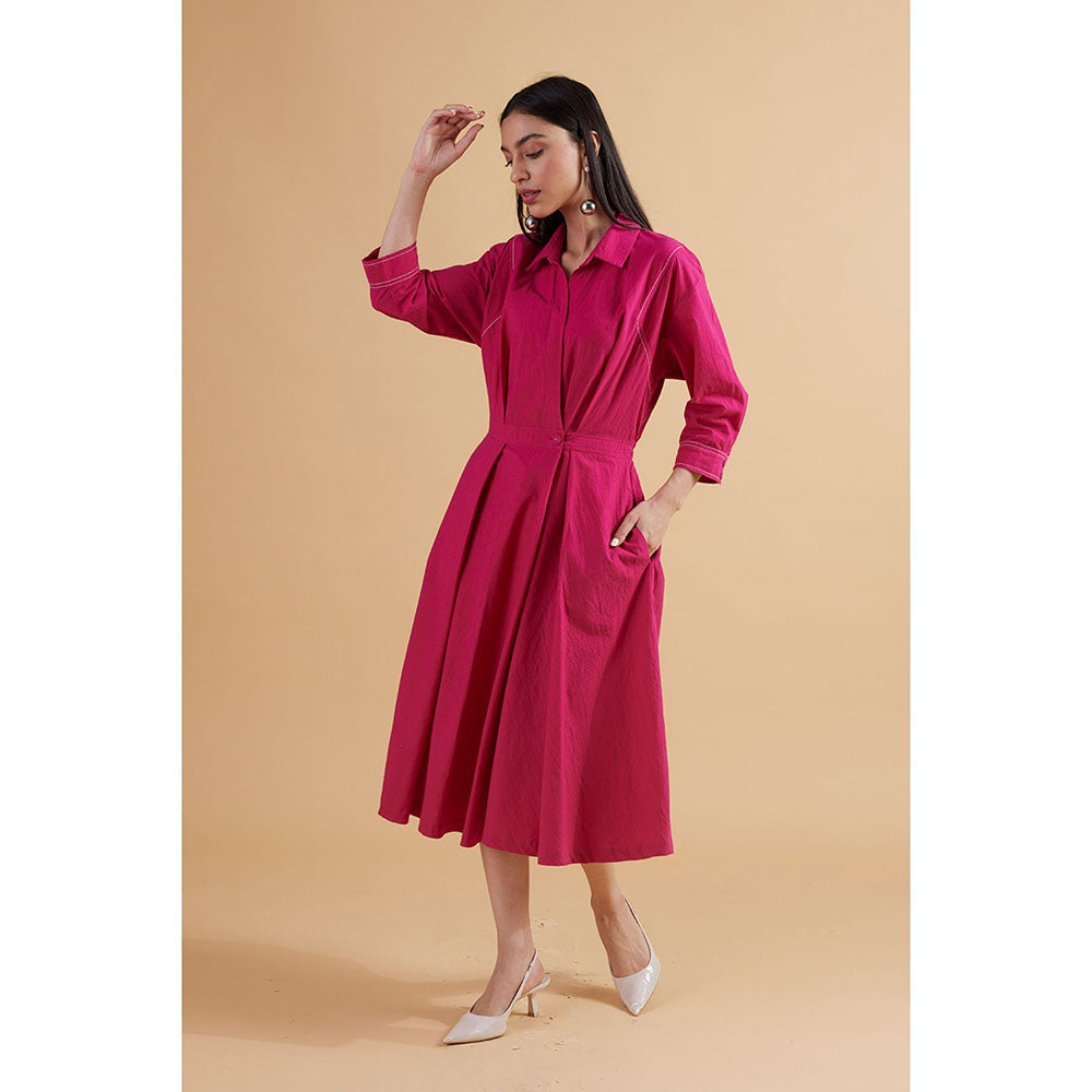 Kanelle Eleanor Pink Solid Dress