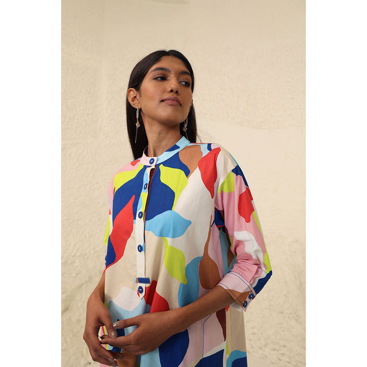 Kanelle Wiona Printed Multi-Colour Midi Dress