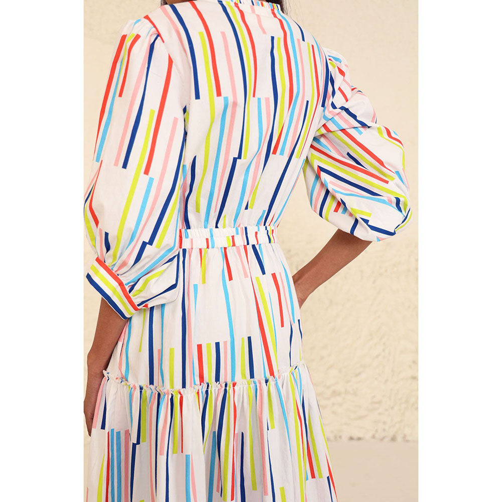 Kanelle Luna Multi-Colour Printed Midi Dress