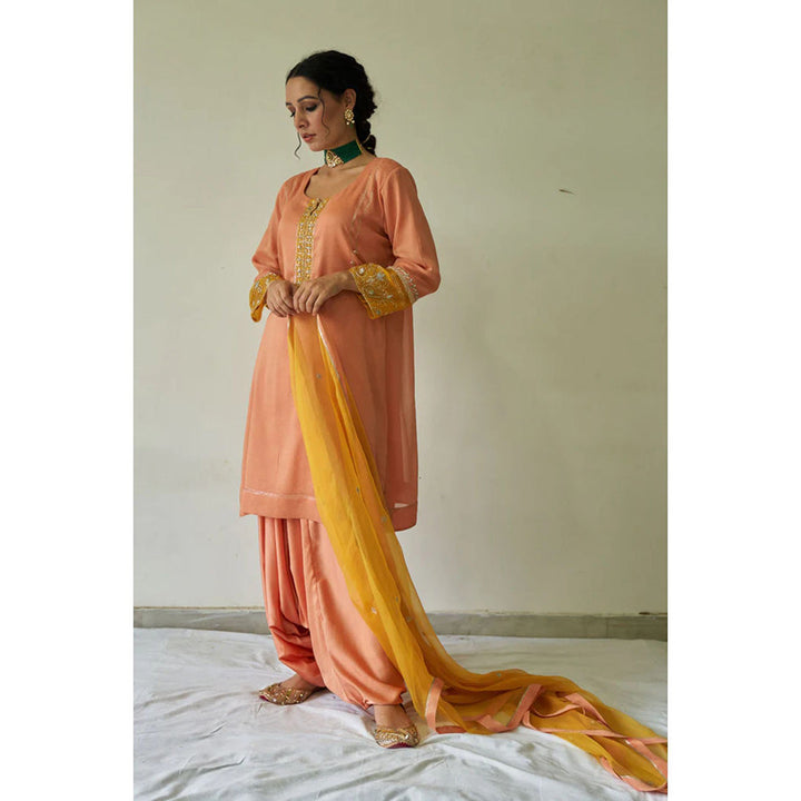 Kanika Sharma Aadoo Leheriya Chola with Peshwa Salwar and Dupatta (Set of 3)