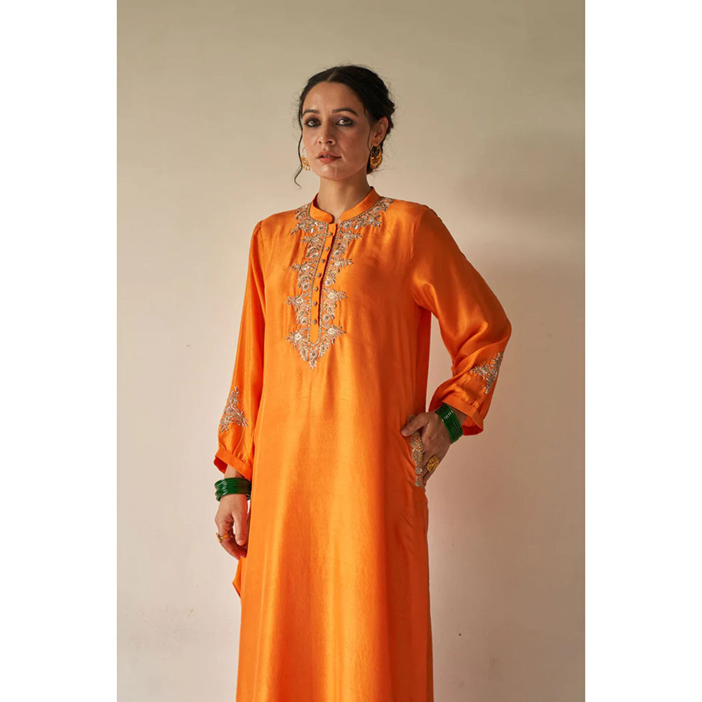 Kanika Sharma Narangi Leheriya Kurta with Dhoti Salwar (Set of 2)